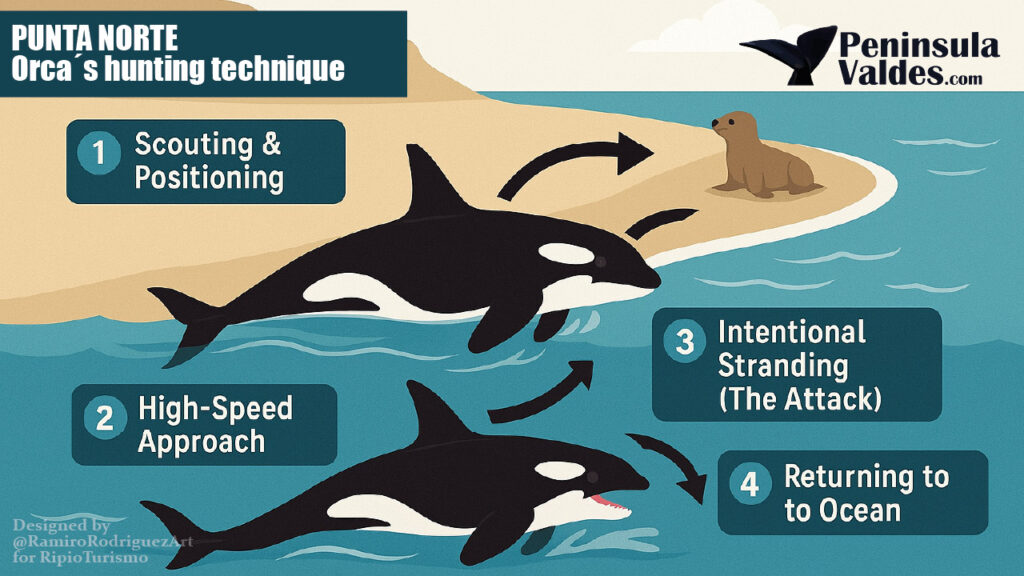 Orca hunting technique in Peninsula Valdes