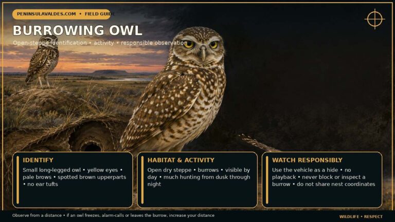 burrowing owl in peninsula valdes